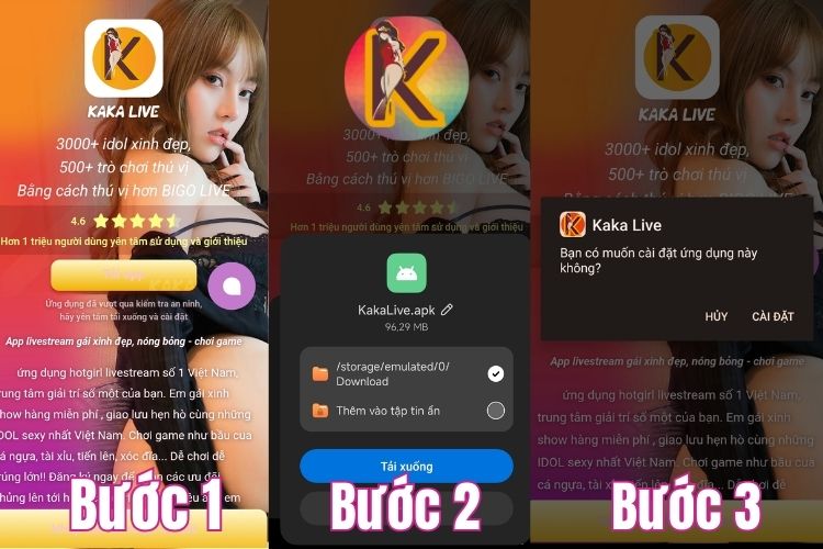 Hướng dẫn thao tác tải app Kaka Live về điện thoại cực đơn giản